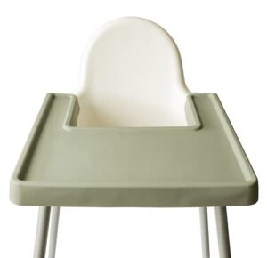 you little cutie full cover silicone placemat for ikea antilop high chair, bpa free, dishwasher safe (artichoke green)