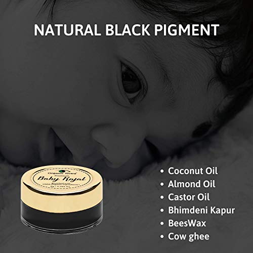 Organic Netra Baby Kajal - 100% Natural, Enriched With Certified Organic Ingredients, Chemical-Free Kajal, Water Resistant and Long Lasting - 8g