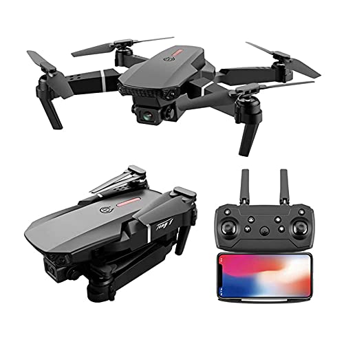 E88 Pro 4K Drones with Dual Camera for Adults, Kids And Beginners, Wifi FPV Foldable Drone Visual Positioning, Height Preservation RC Quadcopter, Auto Return, Carrying Case,1 battery,Single Camera