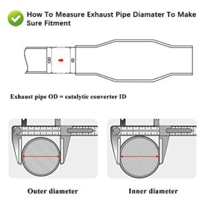 MAYASAF 【2 PACK】2" Inlet/Outlet Universal Catalytic Converter, with O2 Port & Heat Shield (EPA Compliant)