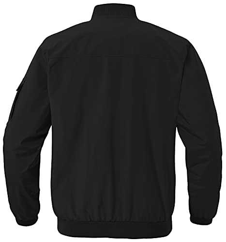 Gopune Men's Windproof Bomber Jackets Lightweight Running Windbreaker Outdoor Golf Fashion Coat Black,XL