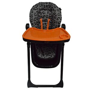 Your Babiie ‘AM:PM by Christina Milian’ Black Leopard Fitzrovia Infant Highchair - Height-Adjustable Baby High Chair - Easy-Clean Foldable & Compact Weaning Highchair - Suitable from 6 Months