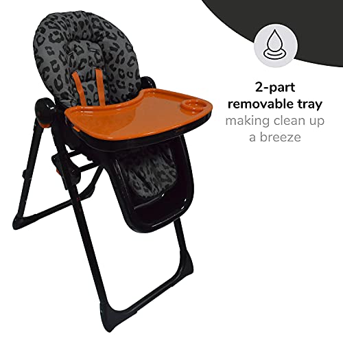 Your Babiie ‘AM:PM by Christina Milian’ Black Leopard Fitzrovia Infant Highchair - Height-Adjustable Baby High Chair - Easy-Clean Foldable & Compact Weaning Highchair - Suitable from 6 Months