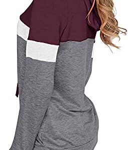 Womens Tops Long Sleeve Shirts Fall Sweatshirts Lightweight Sweaters Sports Hoodies Fashion Clothes Ladies Casual Tunics Loose Fitting Tees Blouses Black Gray M