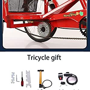 WEIMMIN Adult Tricycle Folding Tricycle for Seniors Comfortable seat 3 Wheel Bicycle with Shopping Basket Double Chain 20 Inch Shock Absorber Front Fork for Parents and Children Maximum Load 400Ib