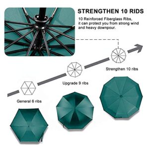 TradMall 3 Pack Travel Umbrella Windproof Portable 46 Inches Large Canopy Auto Open & Close, Dark Green