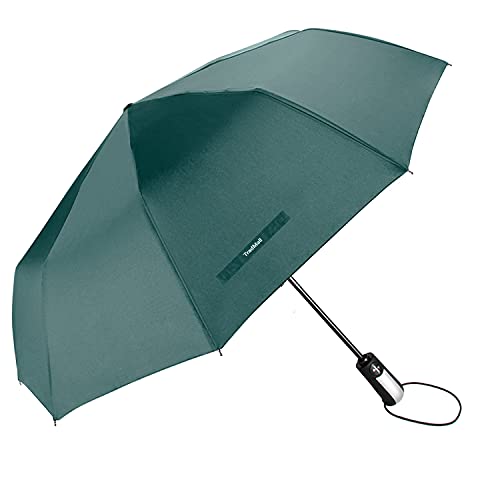 TradMall 3 Pack Travel Umbrella Windproof Portable 46 Inches Large Canopy Auto Open & Close, Dark Green