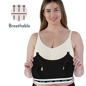 BRAVADO! DESIGNS Women’s Pumping Bra Hands Free | Clip and Pump | Pumping Accessory | Black | L