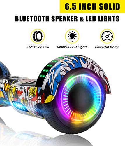 SISIGAD Hoverboard with Seat Attachment, 6.5" Bluetooth Hoverboard with Seat Attachment