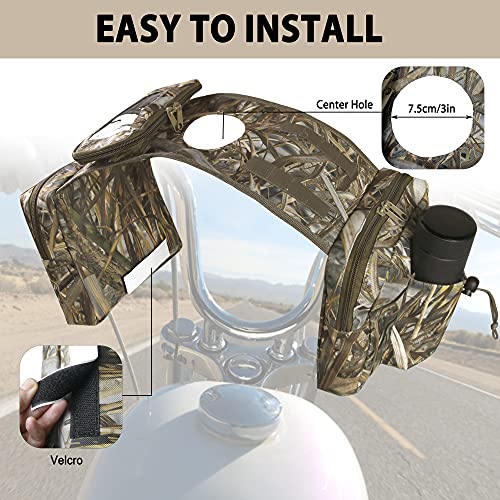 MYDAYS ATV Saddle Bag,Cargo Tank Phone Bag Storage Luggage for ATV UTV Snowmobile Motorcycle (Camo1)