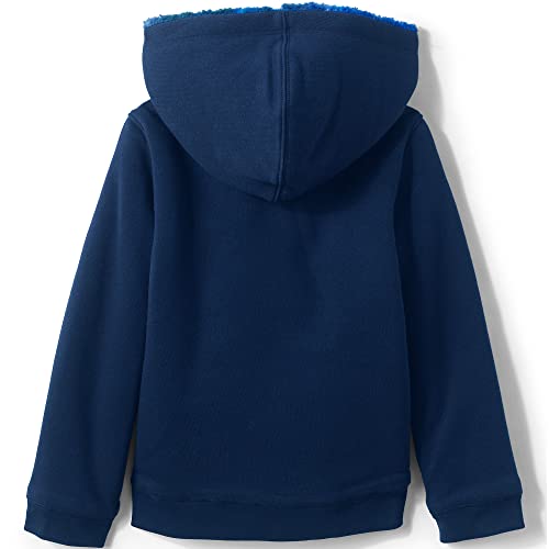 Lands' End Pattern Sherpa Lined Hoodie Blue Galaxy Space Kids Medium