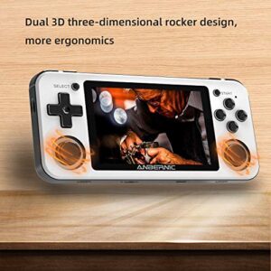 RUIXIAO RG351P Handheld Game Console,Plug & Play Video Games Supports TF Extend 256GB , Portable Game Console 3.5 Inch IPS Screen Double 3D Rocker Supports 3.5mm Sound Headphones (White)