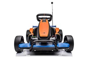 dakott mclaren electric go kart for kids ages 6-12, up to 154 lbs, 24v 4-wheel electric go cart, 5-9 mph speed w/drift function, orange, large