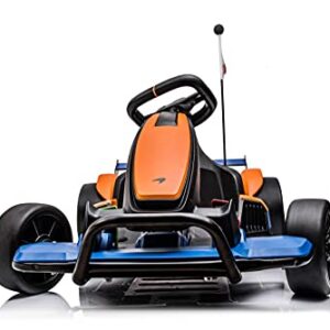 DAKOTT McLaren Electric Go Kart for Kids Ages 6-12, Up to 154 lbs, 24V 4-Wheel Electric Go Cart, 5-9 MPH Speed W/Drift Function, Orange, Large