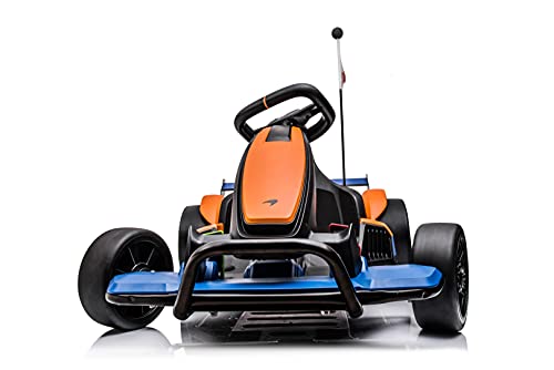 DAKOTT McLaren Electric Go Kart for Kids Ages 6-12, Up to 154 lbs, 24V 4-Wheel Electric Go Cart, 5-9 MPH Speed W/Drift Function, Orange, Large