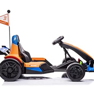 DAKOTT McLaren Electric Go Kart for Kids Ages 6-12, Up to 154 lbs, 24V 4-Wheel Electric Go Cart, 5-9 MPH Speed W/Drift Function, Orange, Large