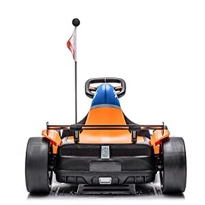 DAKOTT McLaren Electric Go Kart for Kids Ages 6-12, Up to 154 lbs, 24V 4-Wheel Electric Go Cart, 5-9 MPH Speed W/Drift Function, Orange, Large