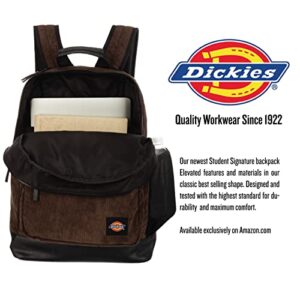 Dickies Signature Backpack for School Classic Logo Water Resistant Casual Daypack for Travel Fits 15.6 Inch Notebook (Brown Duck Corduroy)