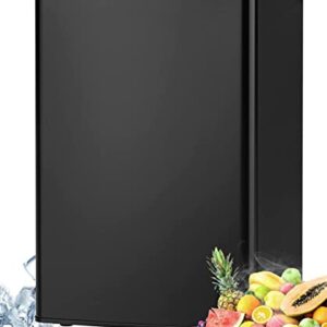 N A 4.5 Cu.Ft Mini Refrigerator Compact Refrigerator-Small Drink Food Storage Machine for Dorm, Garage, Camper, Basement or Office, Single Door Mini Fridge, stainless steel (Black)