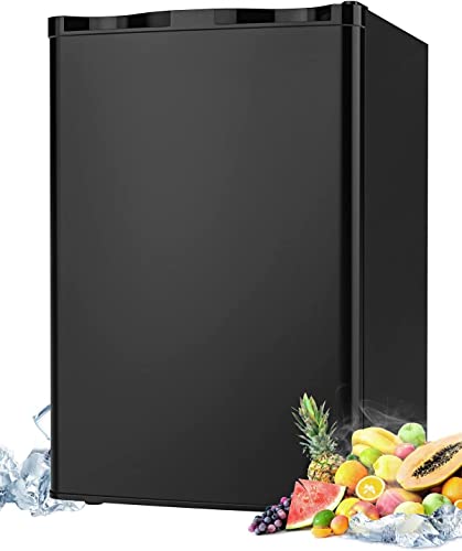 N A 4.5 Cu.Ft Mini Refrigerator Compact Refrigerator-Small Drink Food Storage Machine for Dorm, Garage, Camper, Basement or Office, Single Door Mini Fridge, stainless steel (Black)