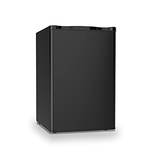 N A 4.5 Cu.Ft Mini Refrigerator Compact Refrigerator-Small Drink Food Storage Machine for Dorm, Garage, Camper, Basement or Office, Single Door Mini Fridge, stainless steel (Black)