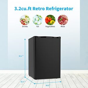 N A 4.5 Cu.Ft Mini Refrigerator Compact Refrigerator-Small Drink Food Storage Machine for Dorm, Garage, Camper, Basement or Office, Single Door Mini Fridge, stainless steel (Black)