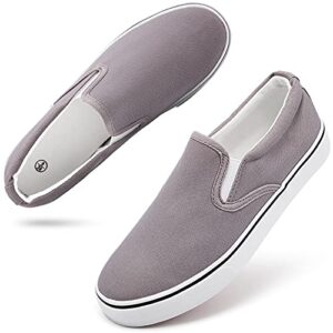 women's slip on shoes canvas sneakers loafers non slip shoes low top casual shoes(gray.us7) grey