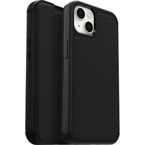 otterbox iphone 13 (only) strada series case - shadow, card holder, genuine leather, pocket-friendly, folio case