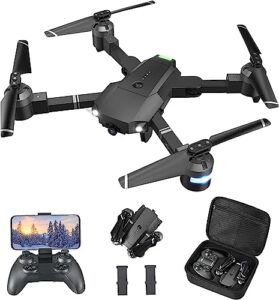 drone with camera for adults, attop 1080p live video 120° wide angle app-controlled camera drone for kids 8-12, beginner friendly with 1 key fly/land/return, remote/voice/gesture/gravity control, fpv drone w/ safe emergency stop, 360° flip, vr mode, carry