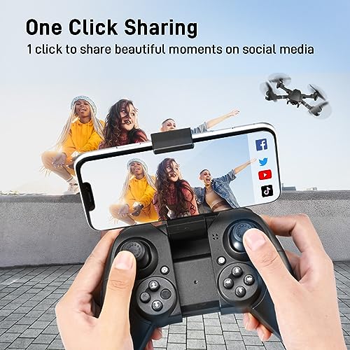 Drone with Camera for Adults, ATTOP 1080P Live Video 120° Wide Angle APP-Controlled Camera Drone for Kids 8-12, Beginner Friendly with 1 Key Fly/Land/Return, Remote/Voice/Gesture/Gravity Control, FPV Drone w/ Safe Emergency Stop, 360° Flip, VR Mode, Carry