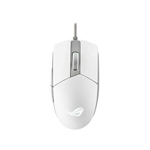 asus rog strix impact ii moonlight white gaming mouse | ambidextrous and lightweight design, 6200 dpi optical sensor, push-fit hot swappable switches, aura sync rgb lighting, minimal design