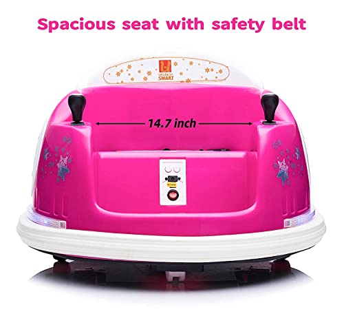 u URideon Ride On Bumper car for Kids, 6V Electric Vehicle Ride on Toys with Remote Control, Music,Colorful Flashing Lights,Battery Powered (Pink)