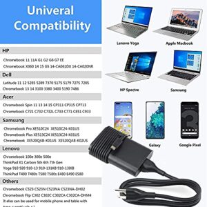 USB-C Charger for Dell Inspiron 14 7420 7425 7415 P161G003 P161G001 P147G001 2-in-1 Laptop 20V 3.25A 65W Power Supply Adapter Cord