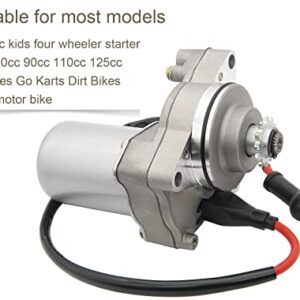 3 Bolt Starter Compatible for 125cc 110cc 100cc 90 cc 70cc 50cc Tao Tao ATV Dirt Bike Go Karts Four Wheeler Pit Bike 3 Bolt Starter Motor with Line