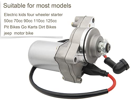 3 Bolt Starter Compatible for 125cc 110cc 100cc 90 cc 70cc 50cc Tao Tao ATV Dirt Bike Go Karts Four Wheeler Pit Bike 3 Bolt Starter Motor with Line