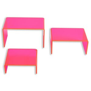 X-FLOAT Neon Pink Acrylic Display Risers (Set of 6)