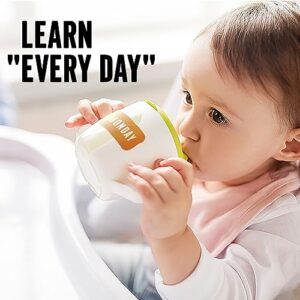 Just Baby'd Sip'n Learn Labels - Learn Days of the Week and Colors of the Rainbow - Weekly Labels for Toddlers - Dual Learning & Education Tool - Sticker Set for Sippy Cups, Dishwasher Safe.