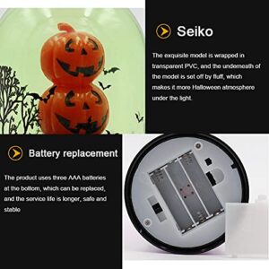 Ochine Halloween Snow Globe Lantern Decoration Lighted Garden Halloween Pumpkin Rustic Lantern Battery Operated Led Lamp Candle Fall Decorations Halloween Party Haunted House Home Tabletop Decor