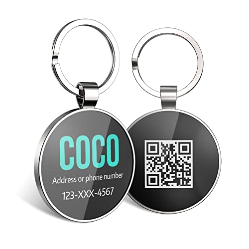 KEKID QR Code Dog Tag,Dog Tags Personalized for Pets,Custom Dog Name Pet ID Tags,Dog ID Tags Personalized,Cat ID Tag -Free Online Pet Page Anti-Lost/Modifiable Info