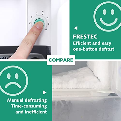 Frestec Mini Fridge with Freezer, 3.1 Cu.Ft Mini Refrigerator with One-touch Easy Defrost, Compact Small Refrigerator for Dorm, Bedroom, Office, Energy Saving, 37 dB Low Noise, Stainless Steel