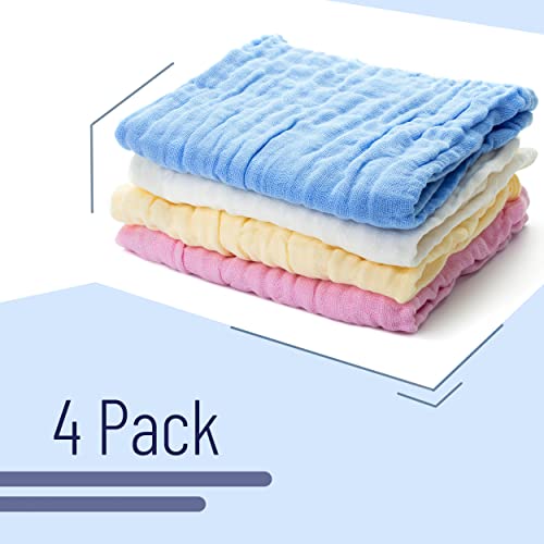 Mr. Pen- Muslin Burp Cloths, 4 Pack, Large, 20” x 11.5”, Colorful Burp Cloths Baby Girl, Burp Cloths Baby Boy, Burping Cloths for Babies, Burp Cloths, Muslin Washcloths, Burp Clothes