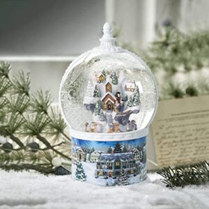 10.2 inch high large size snow globes christmas with music box, xmas lighted big glitter snow snow globes 6h timer christmas with 8 songs birthday gift luxury carousel crystal ball