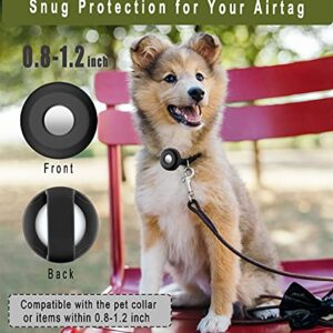 Airtag Holder for Dog Collar, Cibaabo Silicone Air Tag Case Cover Compatible with Apple Airtags for 0.8-1.2inch Cat Pet Collar Harness Loop