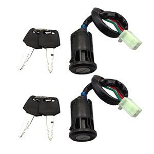 autqva ignition switch for chinese atv, key ignition for coolster taotao sunl apollo, key switch replacement for 50cc 70cc 90cc 110cc 125cc scooters and dirt bikes, pack of 2pcs, ss102-01