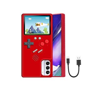 handheld game console case for galaxy s21, samsung s21 gaming case with 36 built-in games, color display gamboy case for s21 red