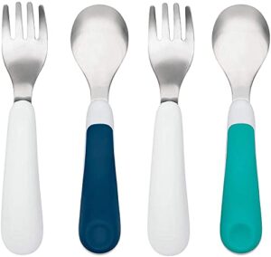 oxo tot training fork and spoon set, teal/navy (2 pack) …