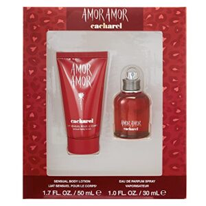 cacharel amor amor gift set for women, eau de toilette spray perfume + body lotion