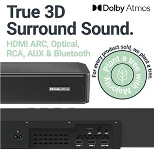 Majority Sierra 2.1.2 Dolby Atmos Soundbar with Wireless Subwoofer I 400W Powerful Sound Bar for TV | Home Theatre 3D Audio with Up-Firing Atmos Speakers | HDMI ARC, Bluetooth, USB & AUX