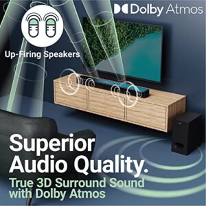 Majority Sierra 2.1.2 Dolby Atmos Soundbar with Wireless Subwoofer I 400W Powerful Sound Bar for TV | Home Theatre 3D Audio with Up-Firing Atmos Speakers | HDMI ARC, Bluetooth, USB & AUX