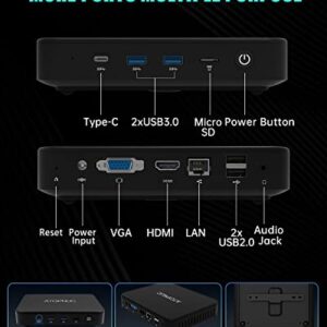 Mini PC Windows 10 Pro, Intel Celeron N4020,Mini Desktop Computer 4GB DDR4 128GB eMMC, Micro Computer 4K Suppport, 2.4/5G WiFi Bluetooth 5.0, Gigabit Ethernet, for Business, Home